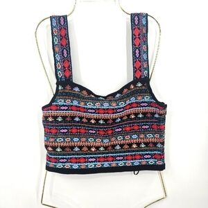 Zara Beaded Embroidered Boho Crop Top‎ | Size S | Festival Tribal Vibes